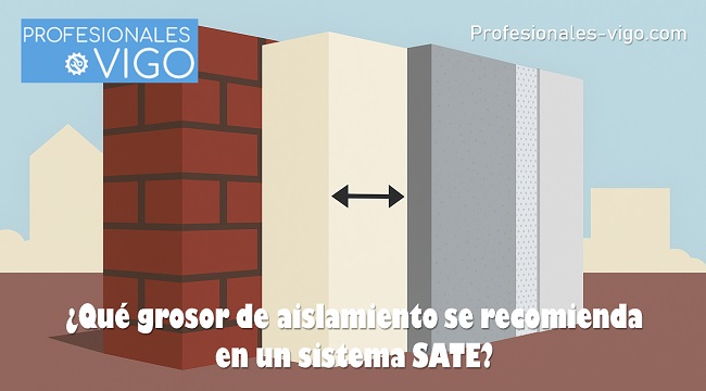 ¿Qué grosor de aislamiento se recomienda en un sistema SATE?