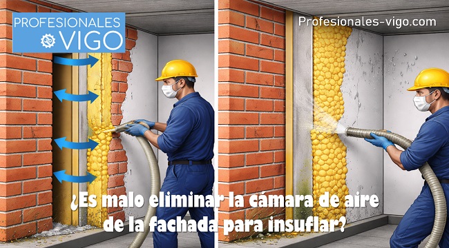 ¿Es malo eliminar la cámara de aire de la fachada para insuflar?